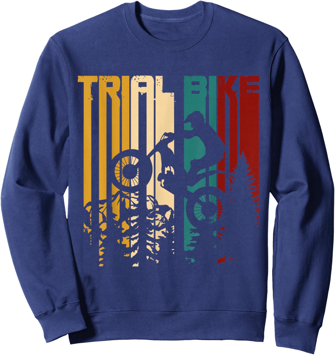 Retro Trial Bike Motorcycle Sweatshirt - Sweatshirt | Navy