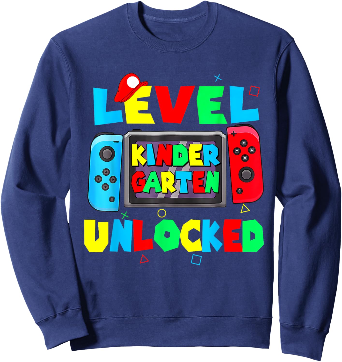 Level Kindergarten unlocked back to school video game Kinder Sweatshirt - Sweatshirt | Navy