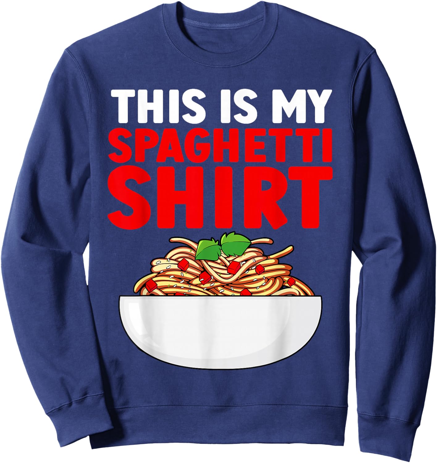 Cute Spaghetti Art Women Kids Pasta Spaghetti Lover Sweatshirt - Sweatshirt | Navy