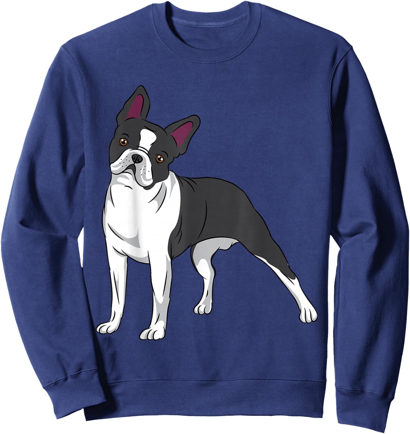 Dog Boston Terrier Puppy Black White Breed Canine Lover Sweatshirt - Sweatshirt | Navy