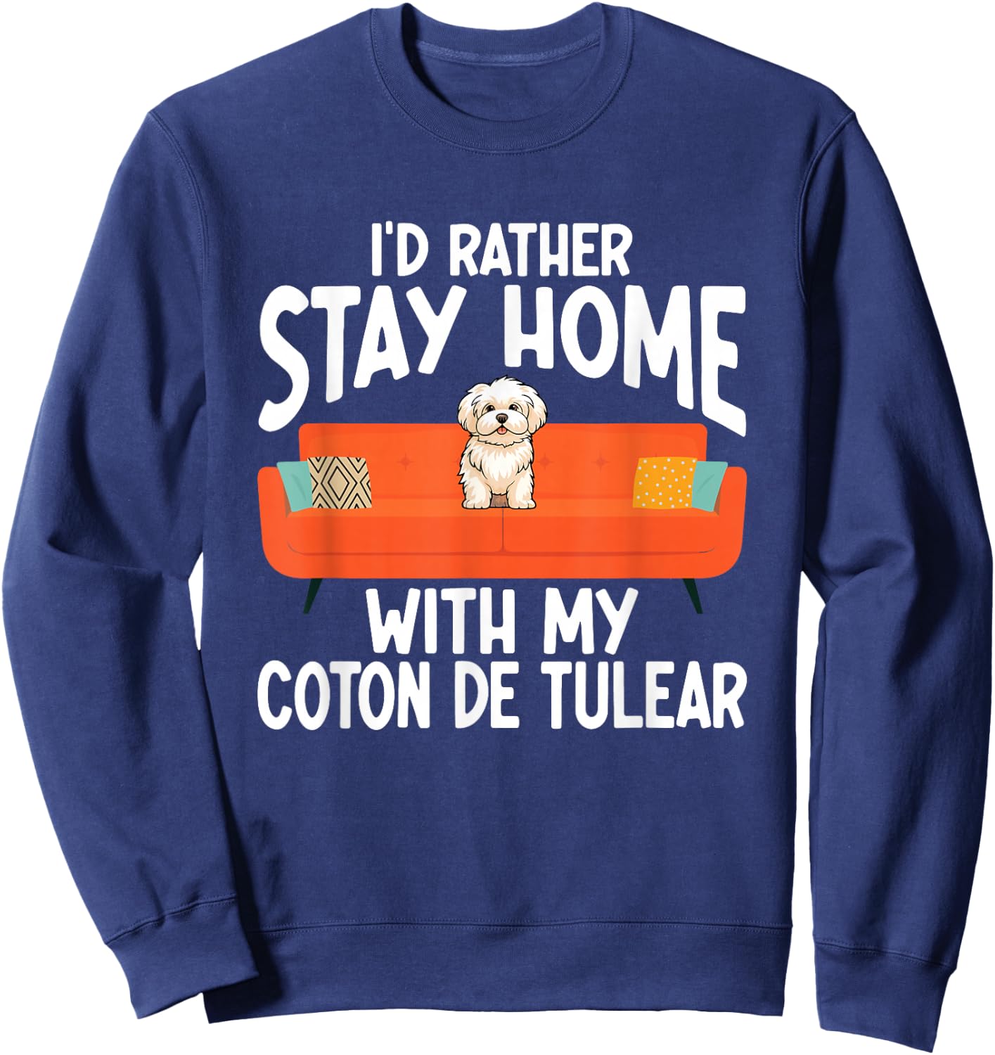 Coton De Tulear Lover Funny Dog Owner Pet Coton De Tulear Women Girls Kids Sweatshirt - Sweatshirt | Navy