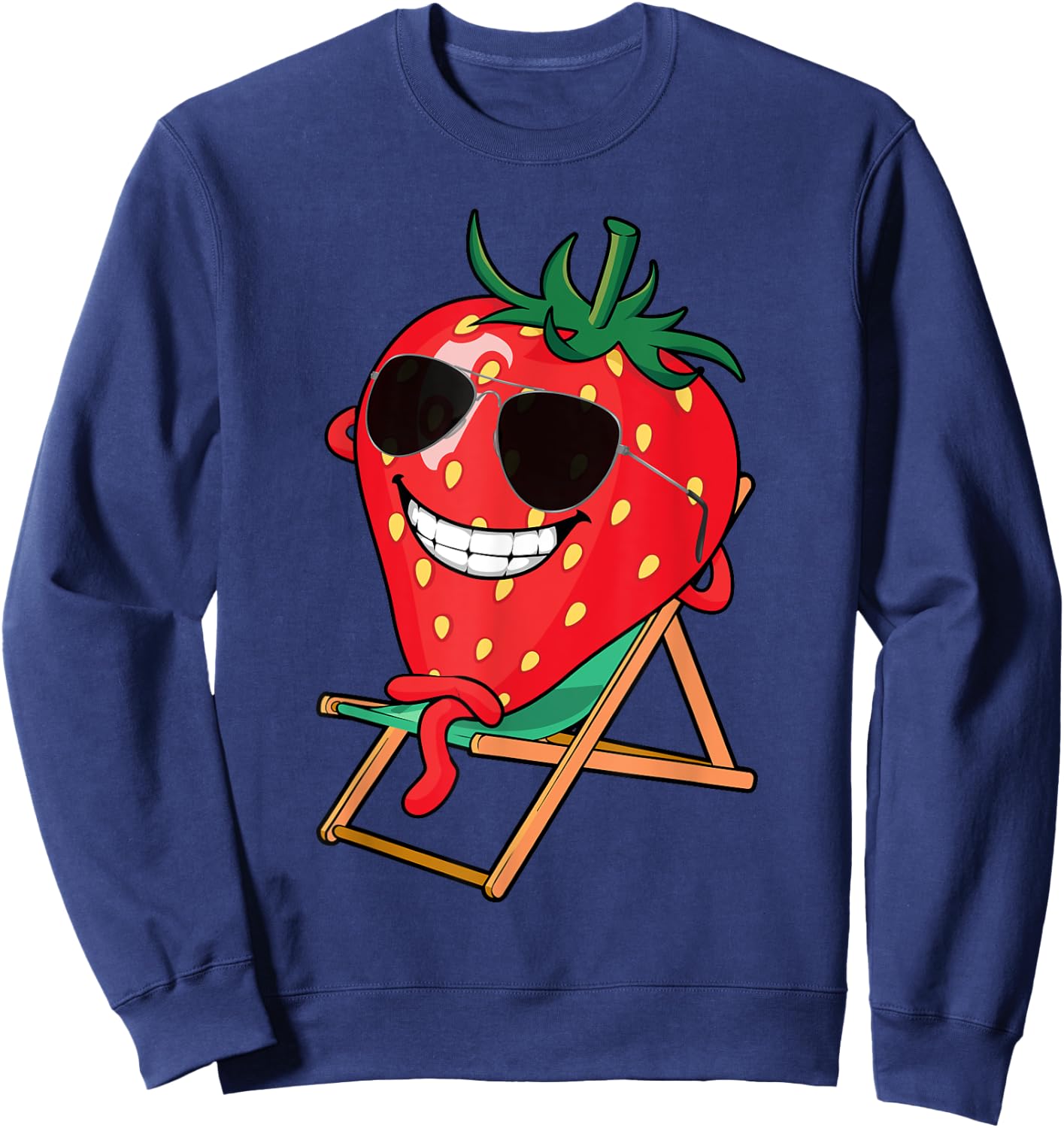 Cute Strawberry Design Women Strawberry Fruit Lover Sweatshirt - Sweatshirt | Navy