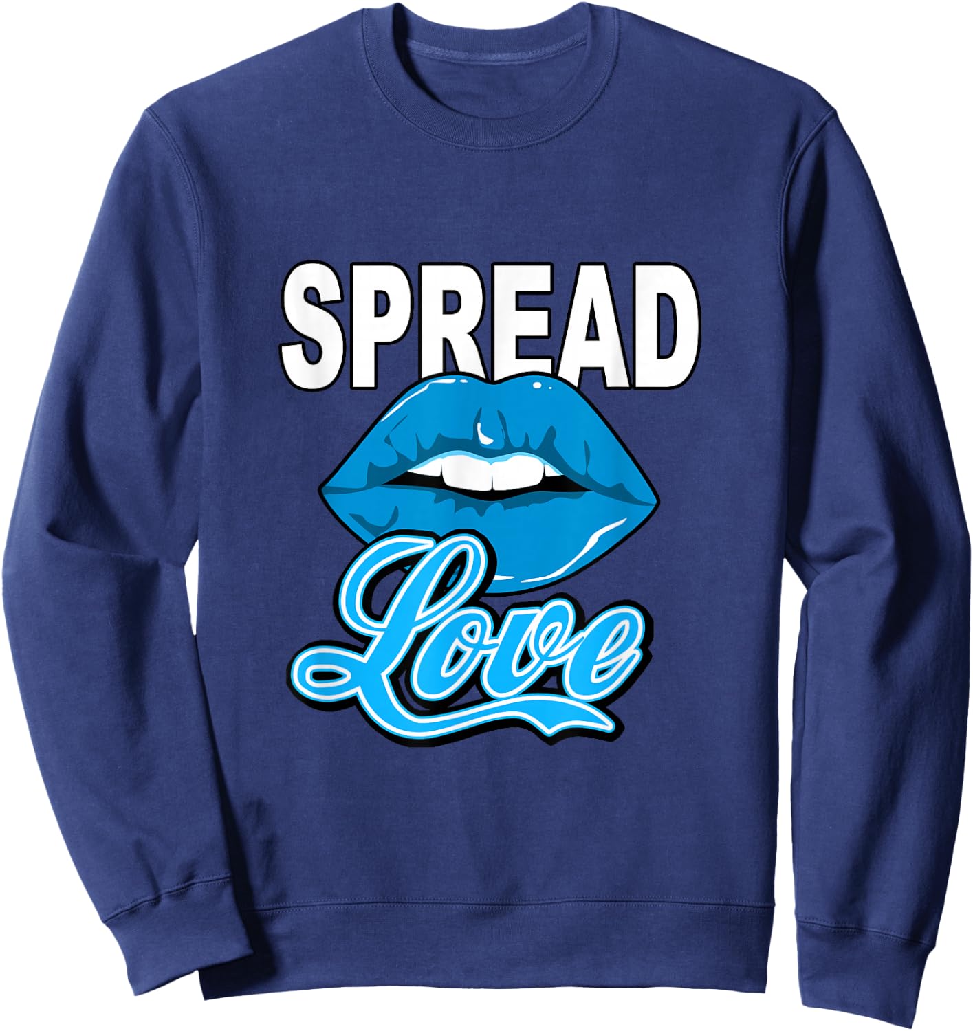 Blue Spread All The LOVE Blue Graphic Sweatshirt - Sweatshirt | Navy