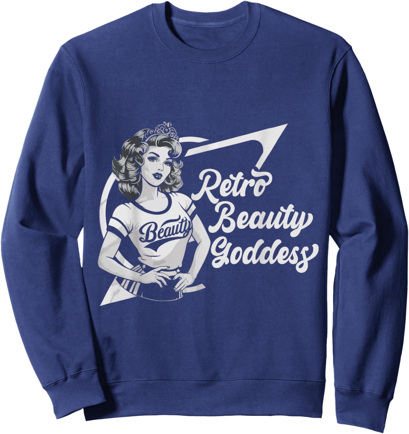 Pinup Girl Beauty Sassy Vintage American Retro Girls Sweatshirt - Sweatshirt | Navy