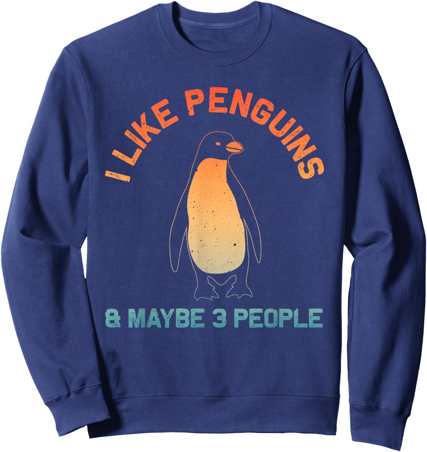 Cool Penguin Design Women Kids Animal Penguin Lover Sweatshirt - Sweatshirt | Navy
