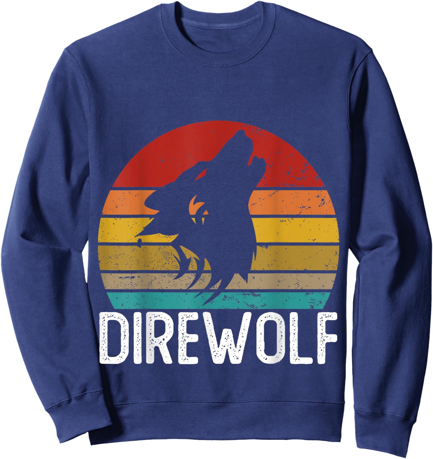 Retro Direwolf Shirt Cute Funny Direwolves Sweatshirt - Sweatshirt | Navy