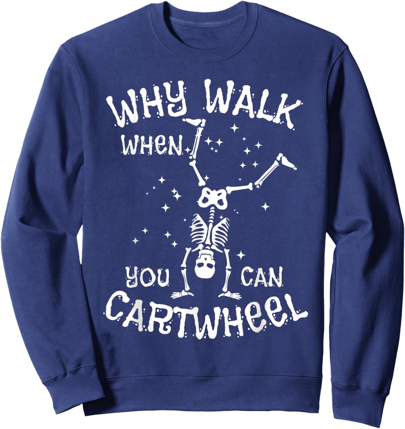 Cartwheel Gymnast Skeleton Funny Halloween Gymnastics Girls Sweatshirt - Sweatshirt | Navy