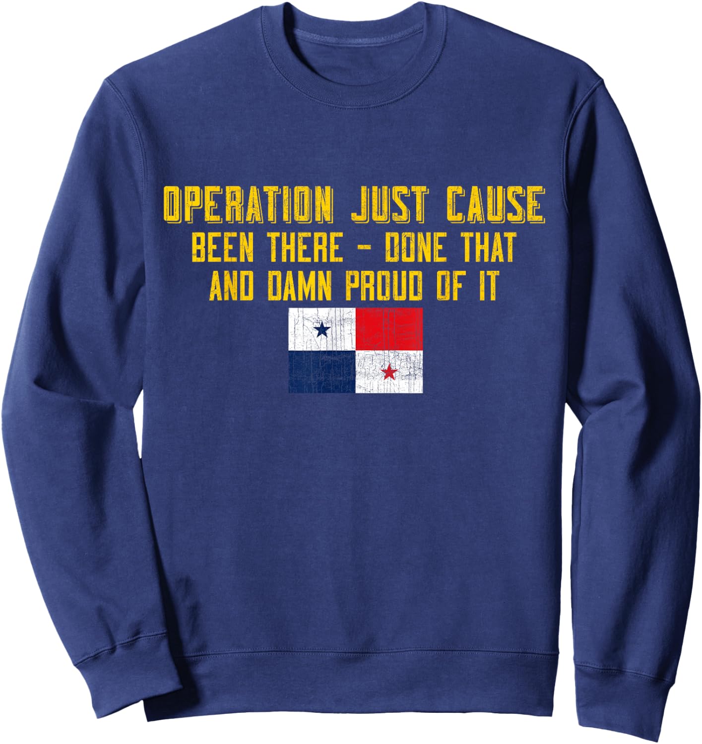 Panama Operation Just Cause Veteran Day Gifts - Black, Small - Men's Vintage Casual - Short Sleeve, - Letter Print - Perfect for Veterans, Gift Recipients Sweatshirt - Sweatshirt | Navy