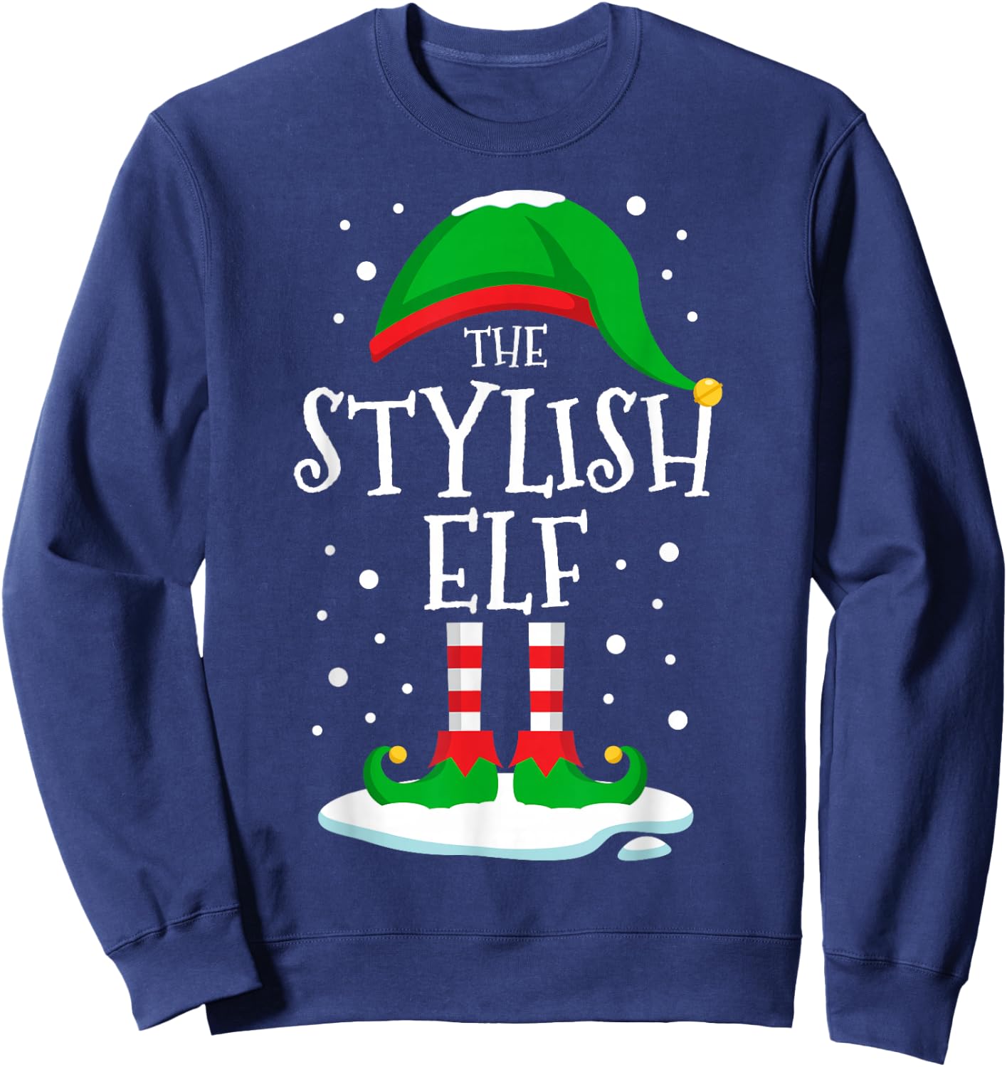 The Stylish Elf Christmas Family Matching Xmas Group Funny Sweatshirt - Sweatshirt | Navy