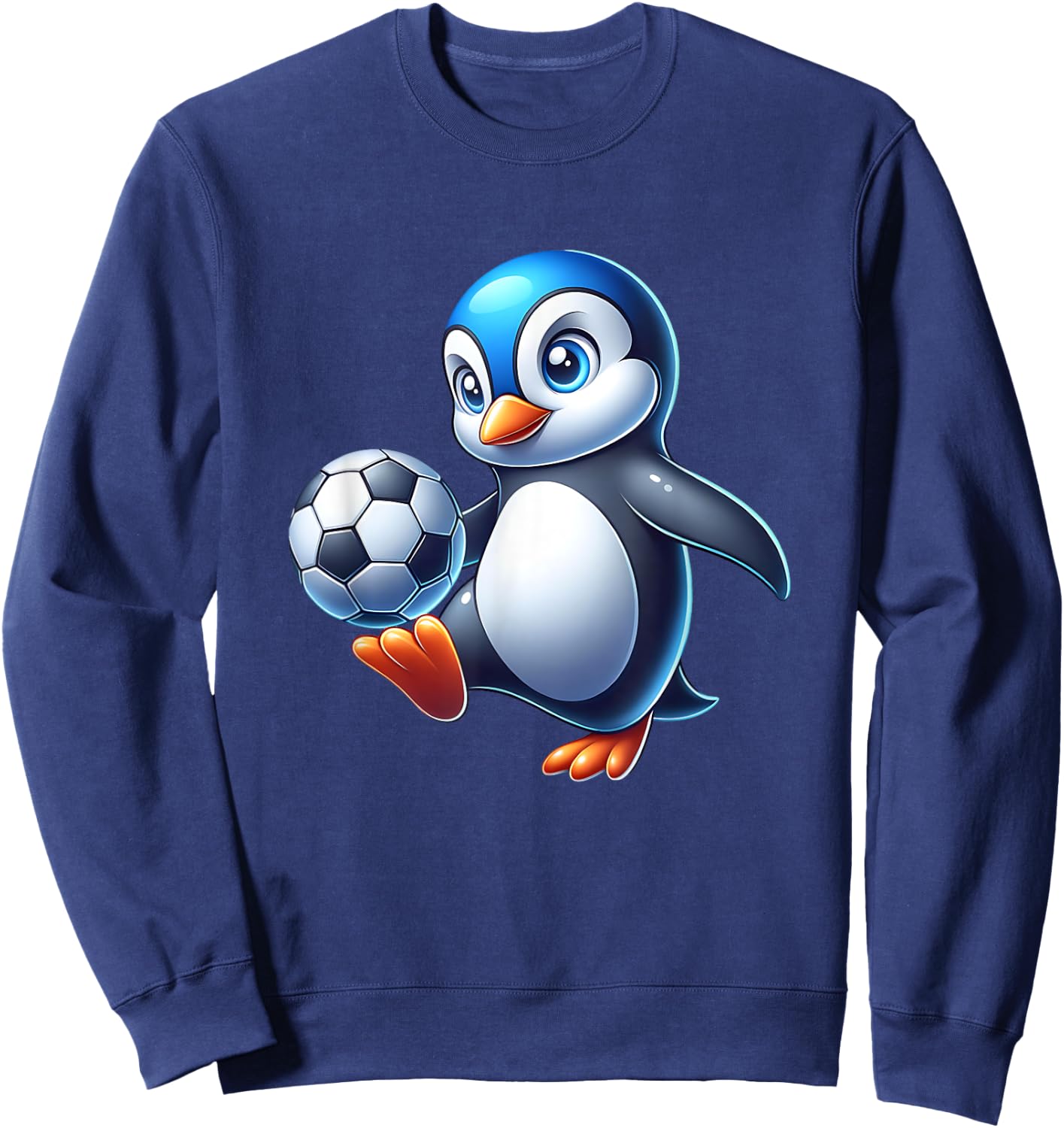 Cute Penguin Bird Soccer Ball Champion Fan Sweatshirt - Sweatshirt | Navy