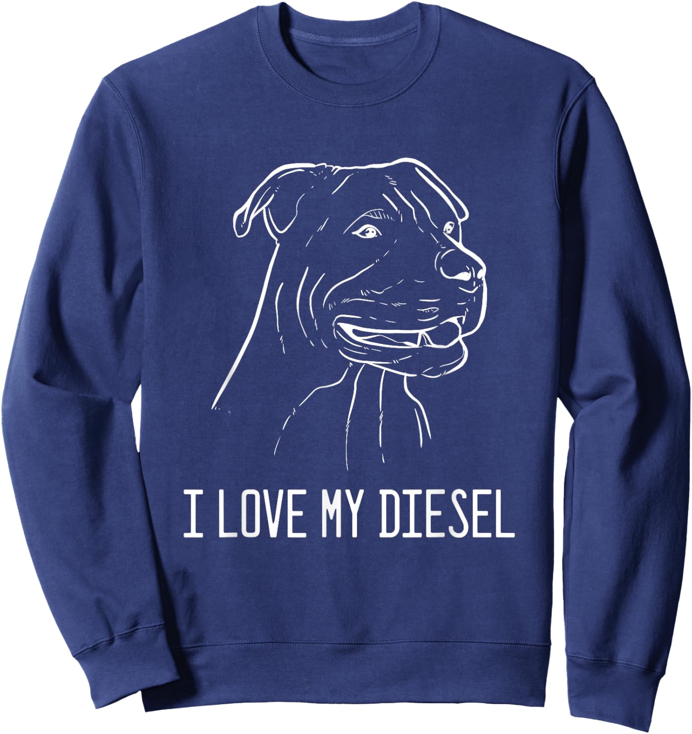 Pit Bull Terrier Diesel Pet Lover Dog Owners Sweatshirt - Sweatshirt | Navy