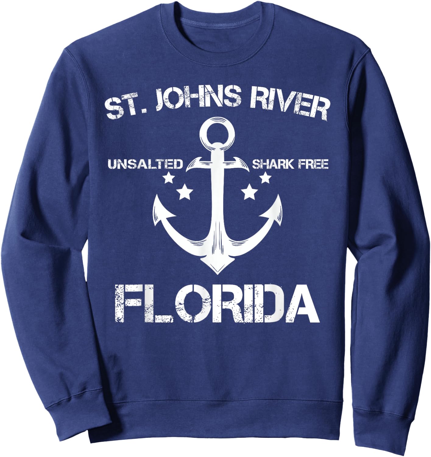 ST. JOHNS RIVER FLORIDA Funny Fishing Camping Summer Gift Men Women Girls Kids Sweatshirt - Sweatshirt | Navy