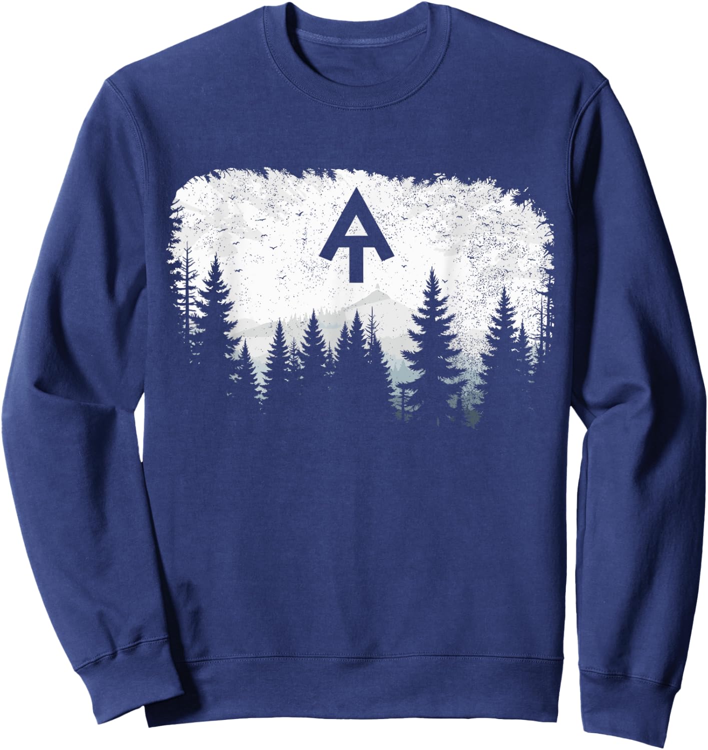 White Blaze Appalachian AT Trail Pine Tree AT Thru Hike Sweatshirt - Sweatshirt | Navy