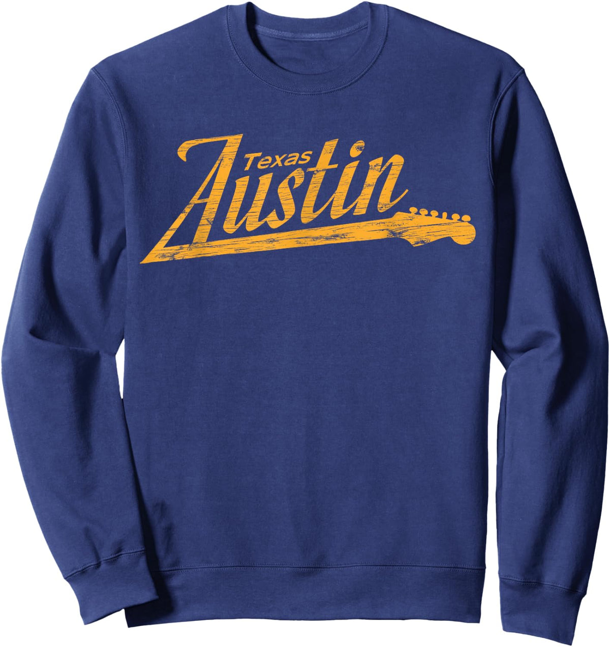 Austin Texas Guitar Neck Sweatshirt - Sweatshirt | Navy