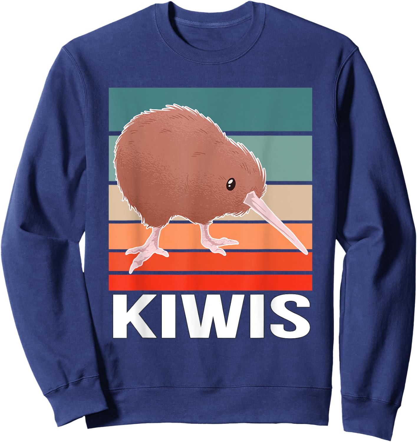 Retro Kiwi Lover Design Bird Vintage Kiwi Sweatshirt - Sweatshirt | Navy
