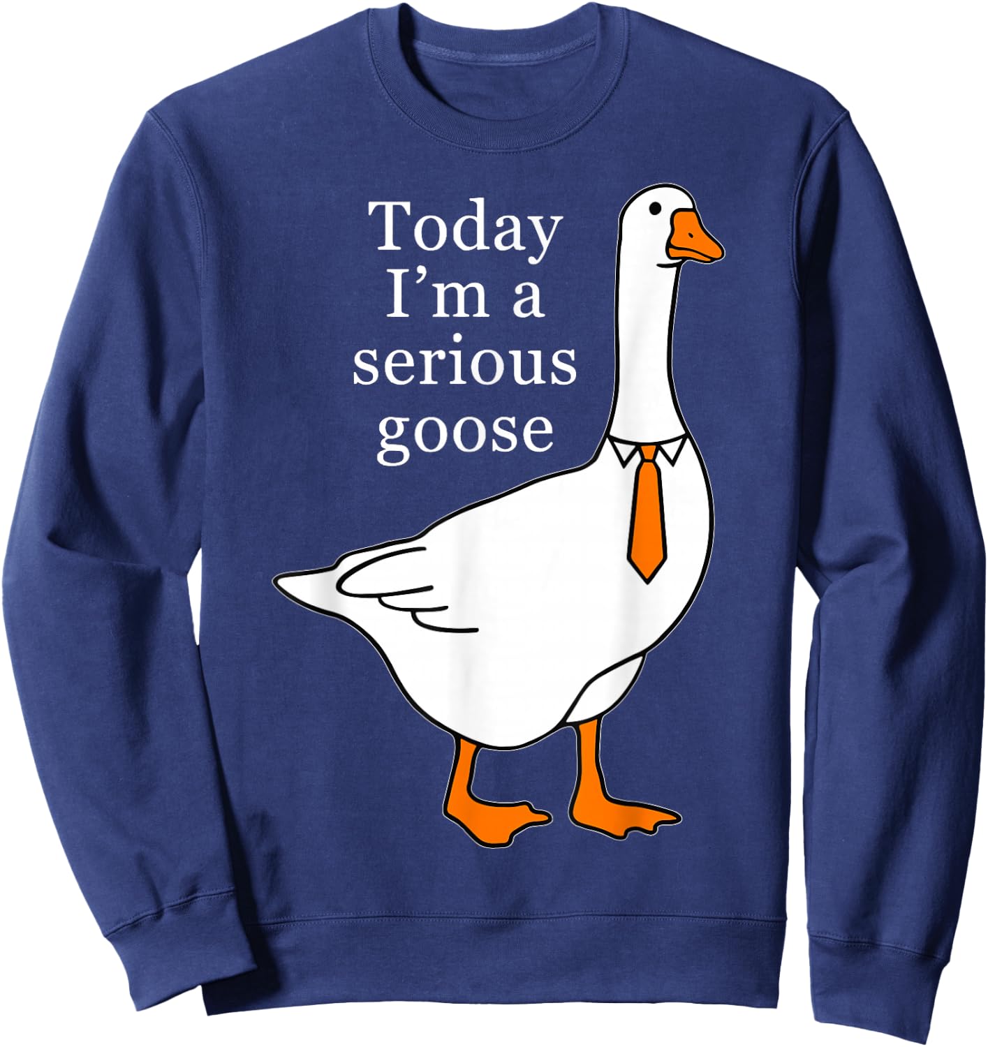 Today I'm A Serious Goose , Small, Black Sweatshirt - Sweatshirt | Navy