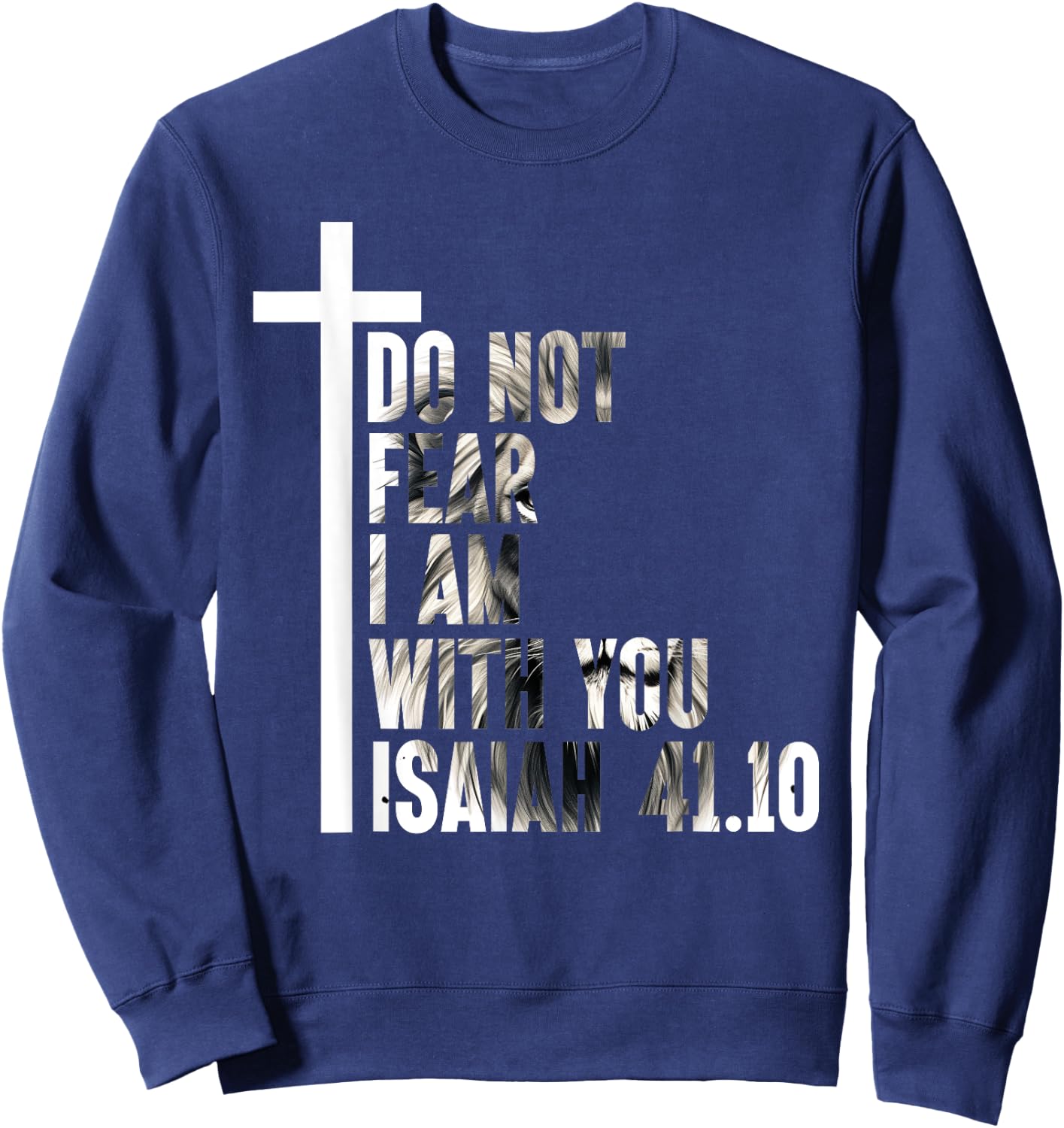 Christian Bible Verse Lion Of Judah Jesus God , Small, Black Sweatshirt - Sweatshirt | Navy