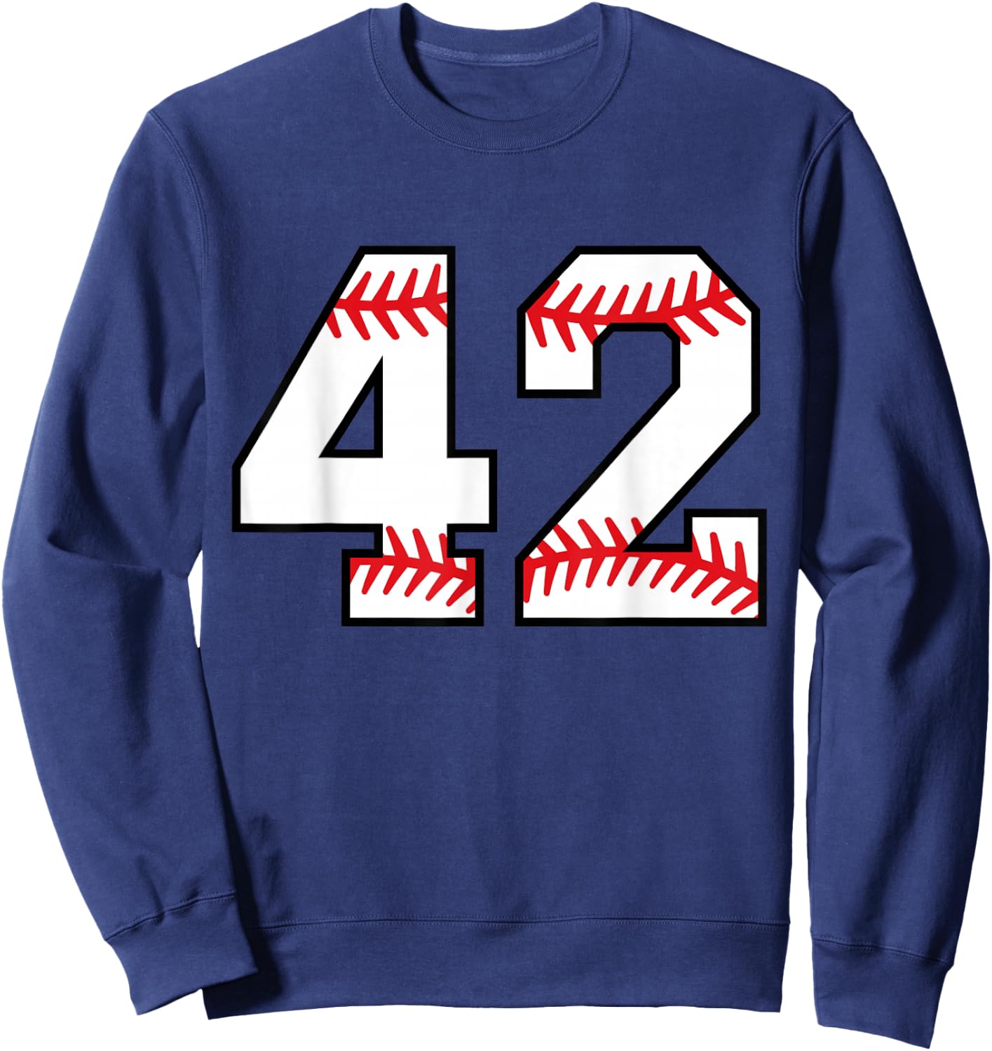 Baseball Softball Number #42 Sweatshirt - Sweatshirt | Navy