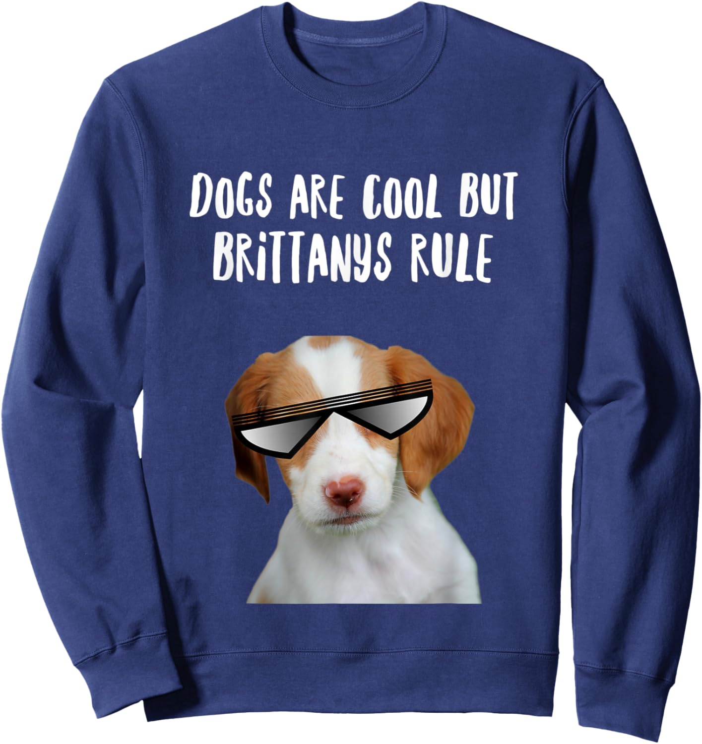 Dogs are Cool But Brittany Spaniels Rule Funny Text Sweatshirt - Sweatshirt | Navy