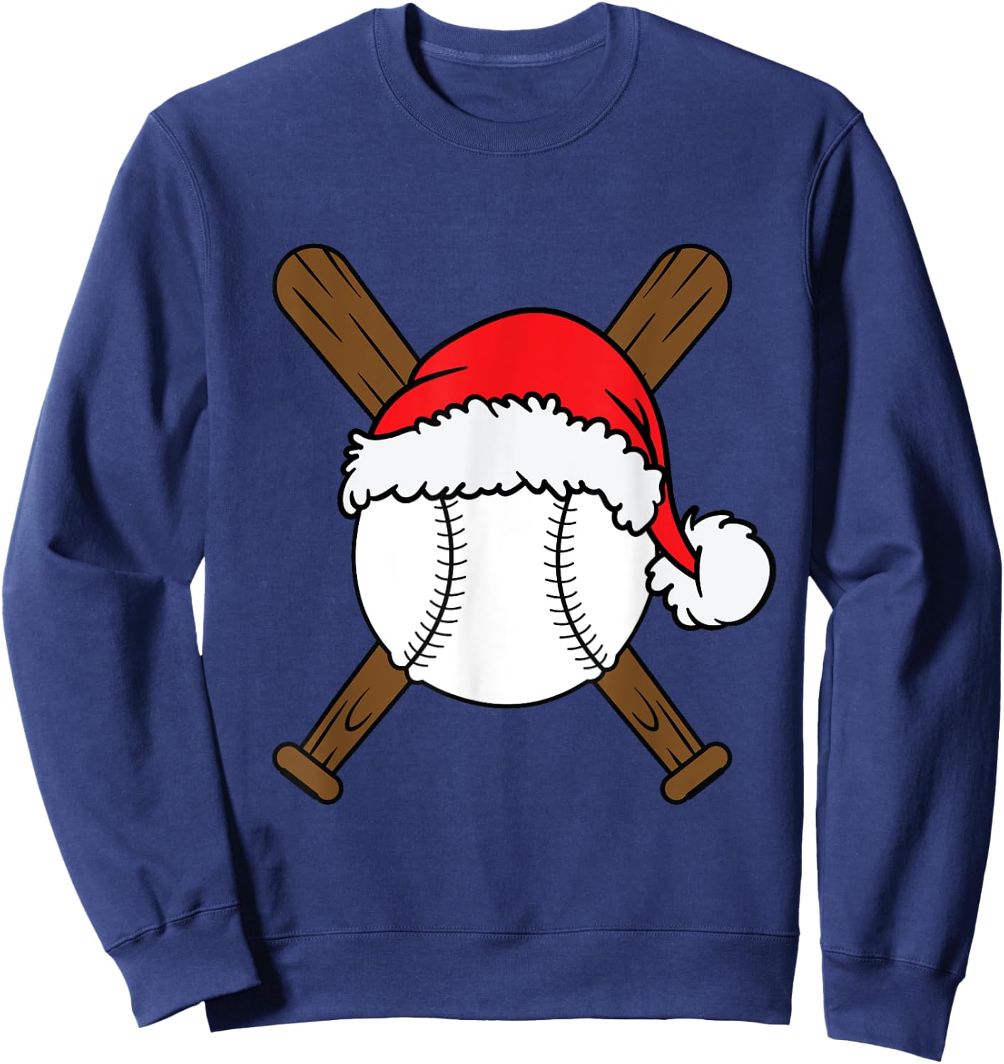 Christmas Baseball Player Santa Sports Design Boys Sweatshirt - Sweatshirt | Navy