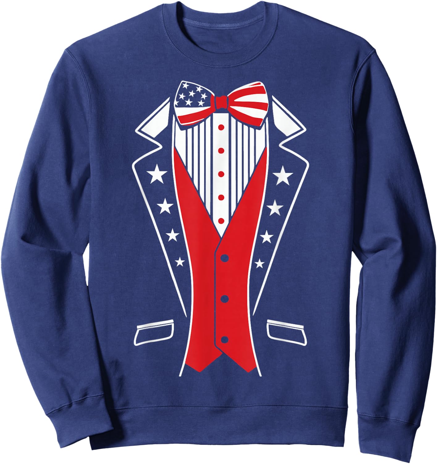 4th of July Boys USA Tuxedo Shirt US American Flag Youth Sweatshirt - Sweatshirt | Navy