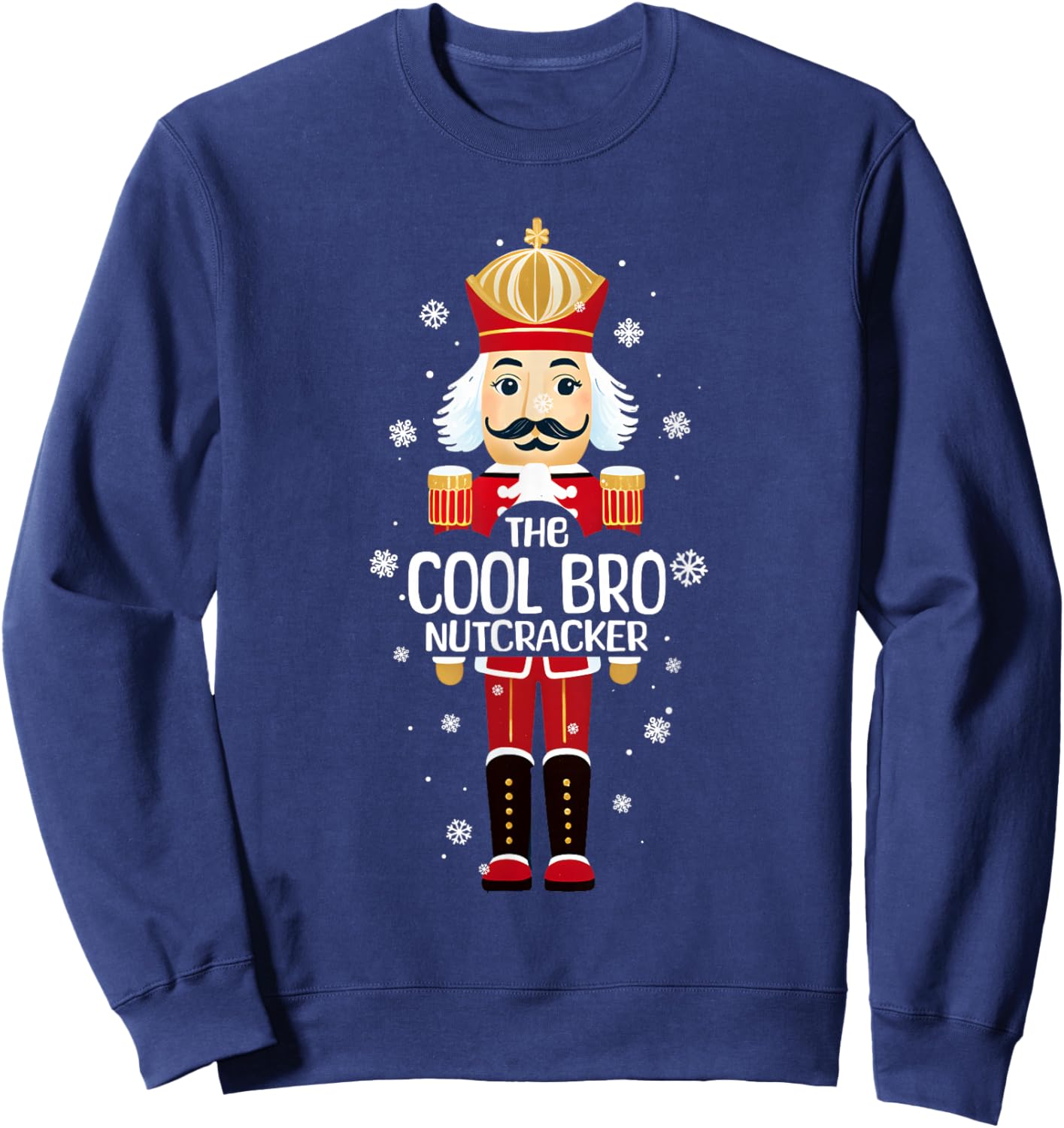 Cool Bro Nutcracker Funny Christmas Family Matching Pajama Sweatshirt - Sweatshirt | Navy