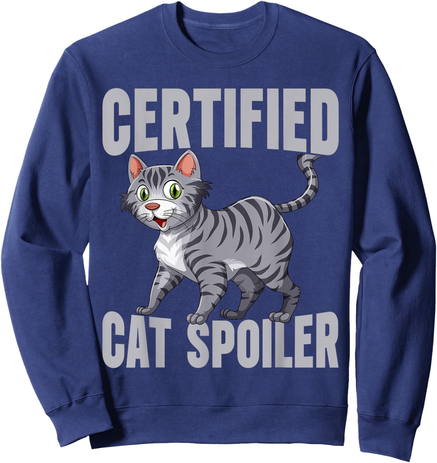 Certified Cat Spoiler Cat Grandma Sweatshirt - Sweatshirt | Navy