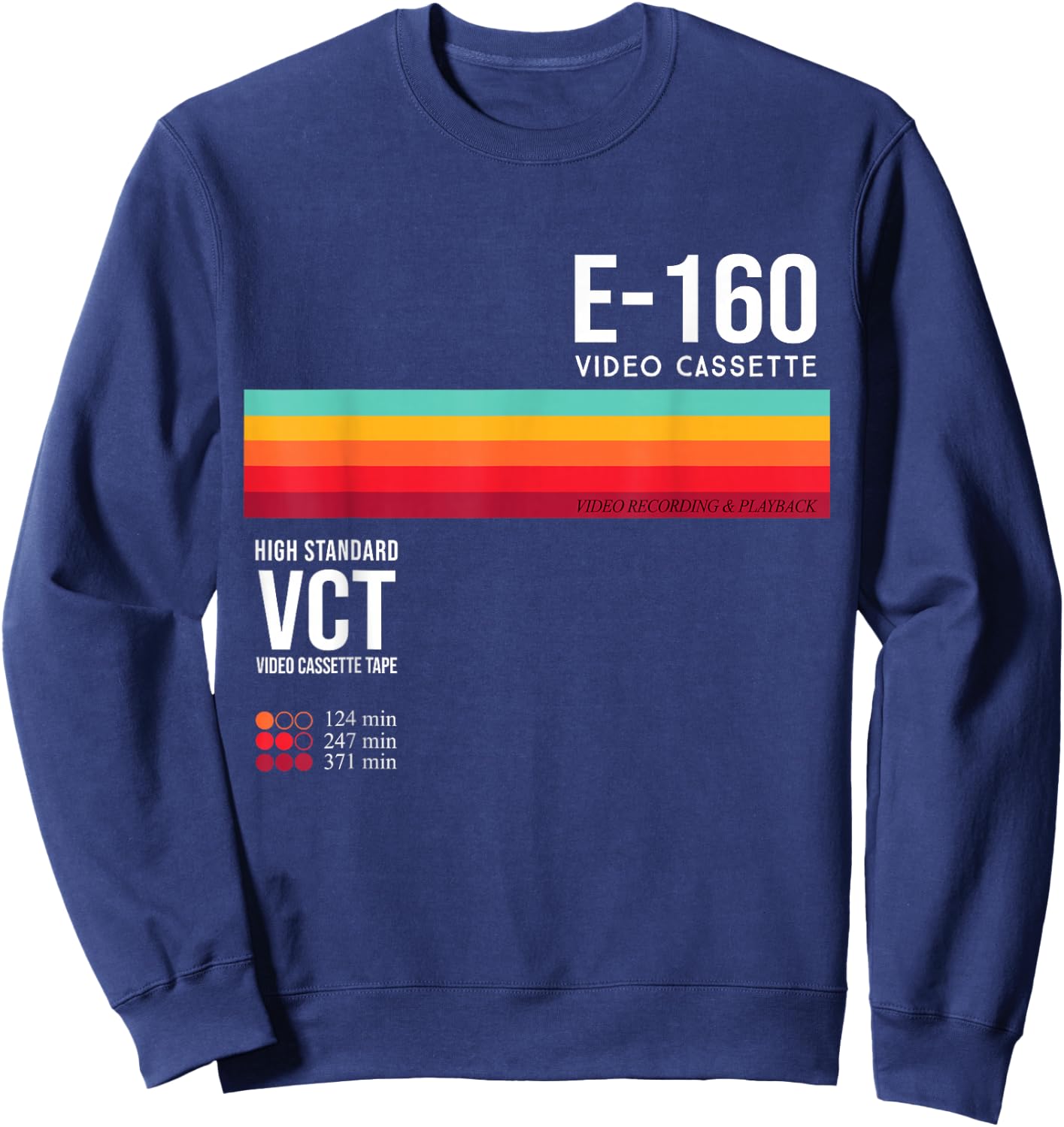 Vintage 80s video cassette tape Retro Sweatshirt - Sweatshirt | Navy