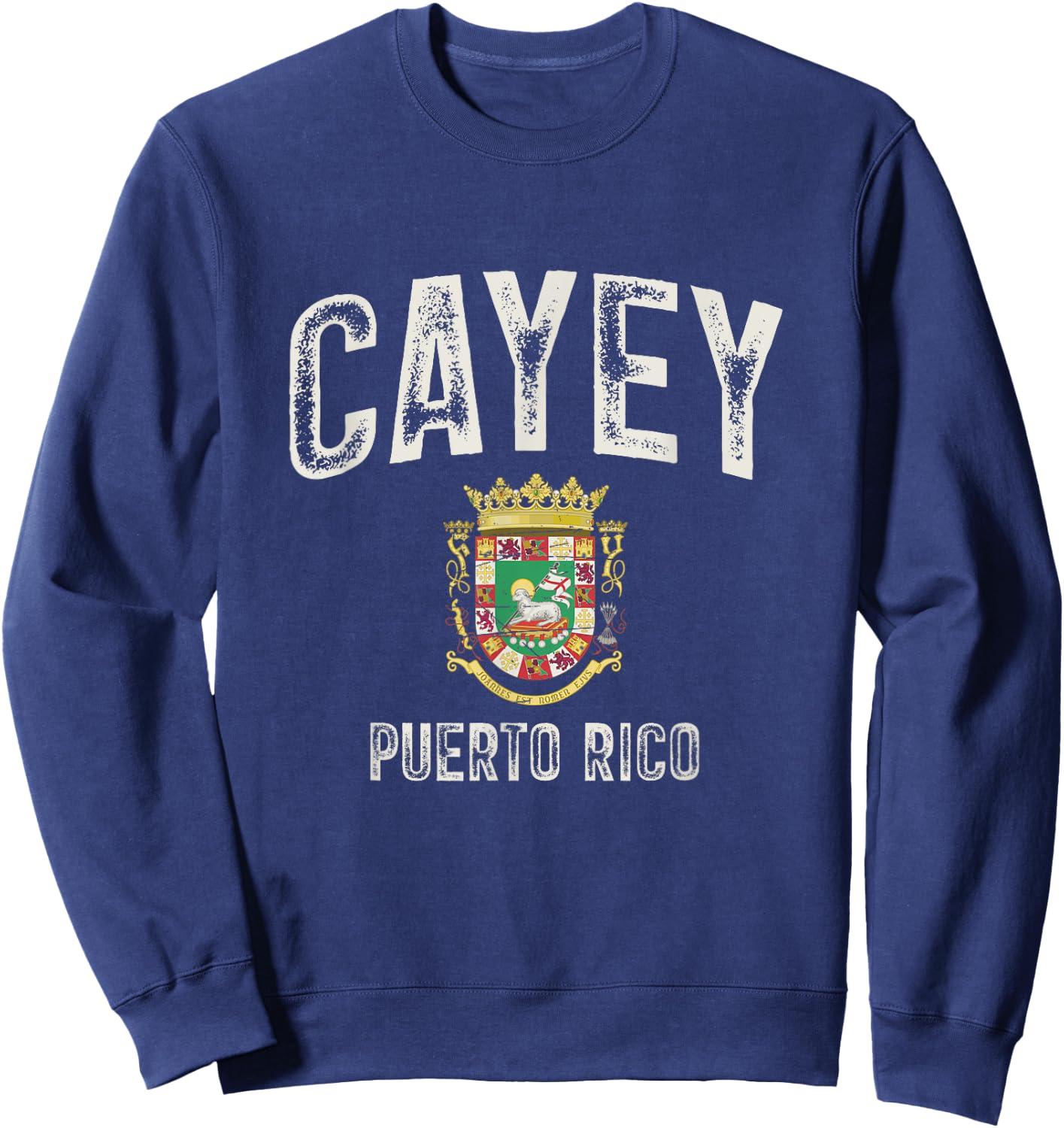 Cayey City in Puerto Rico, Puerto Rico Armorial Sweatshirt - Sweatshirt | Navy