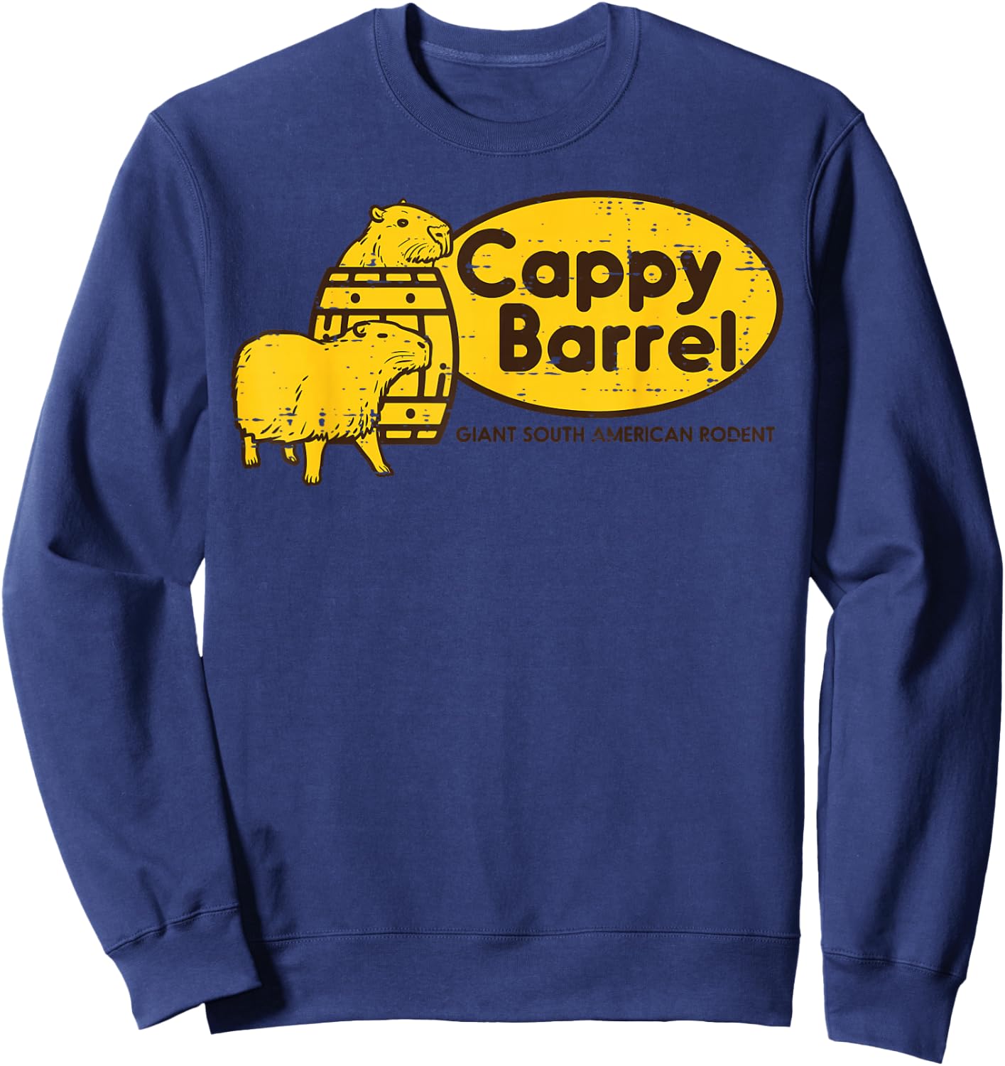 Capybara Cappy Barrel Giant South American Rodent Men Women Sweatshirt - Sweatshirt | Navy