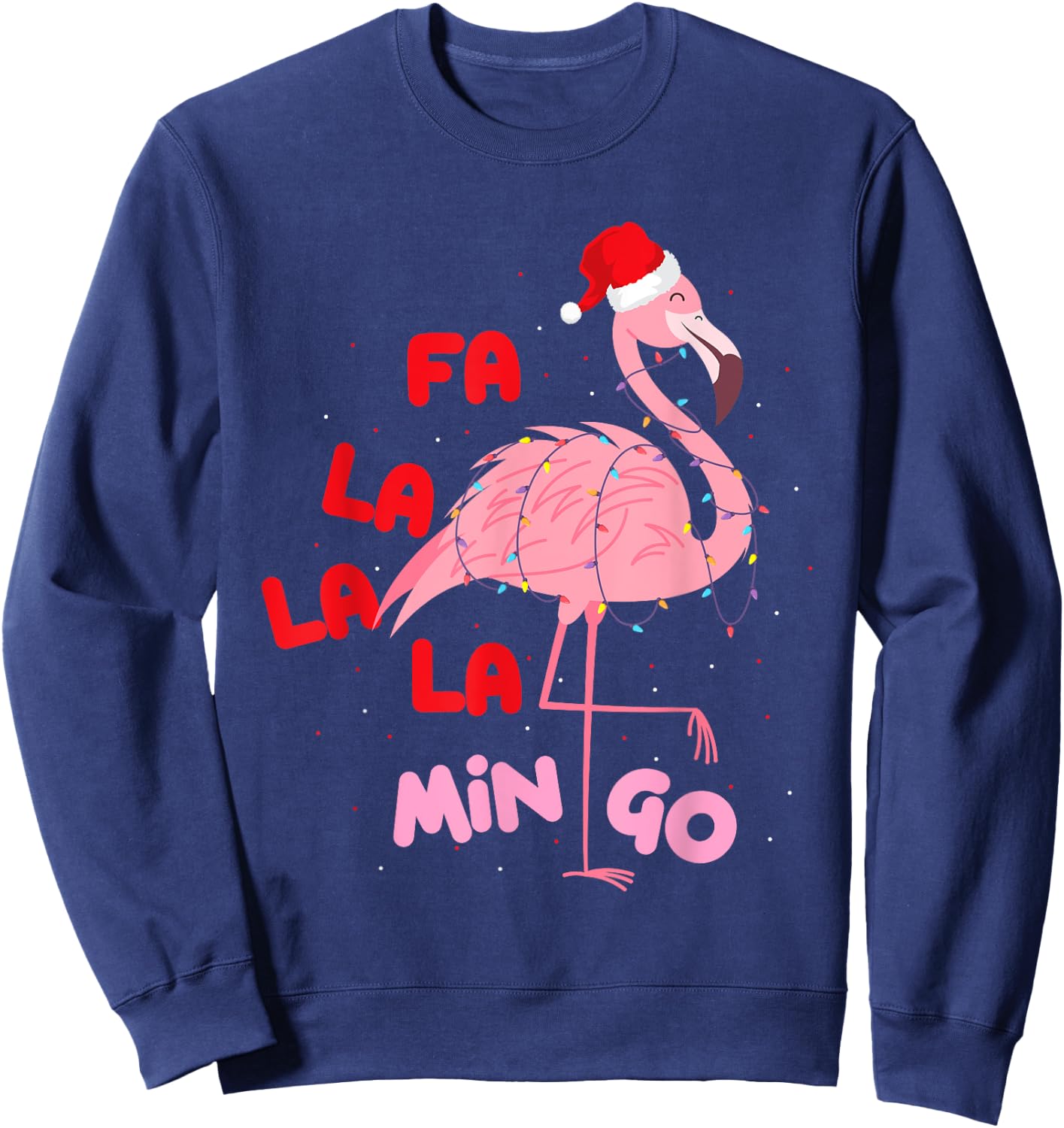 Fa La La La Mingo - Cute Flamingo Christmas Xmas Sweatshirt - Sweatshirt | Navy