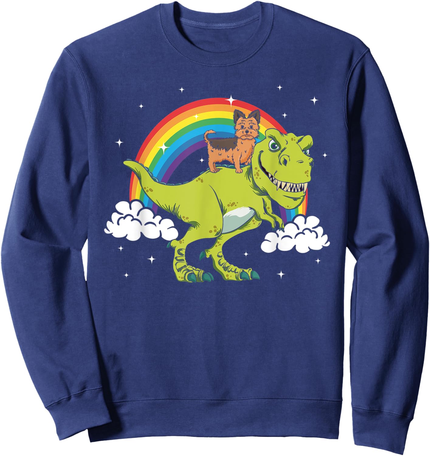 Yorkshire Terrier Yorkie Dog T Rex Dinosaur Tyrannosaurus Men Women Kids Sweatshirt - Sweatshirt | Navy