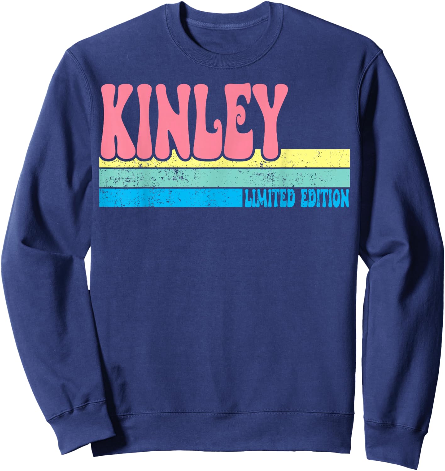 KINLEY Name Personalized Cute Idea Groovy Women KINLEY Sweatshirt - Sweatshirt | Navy
