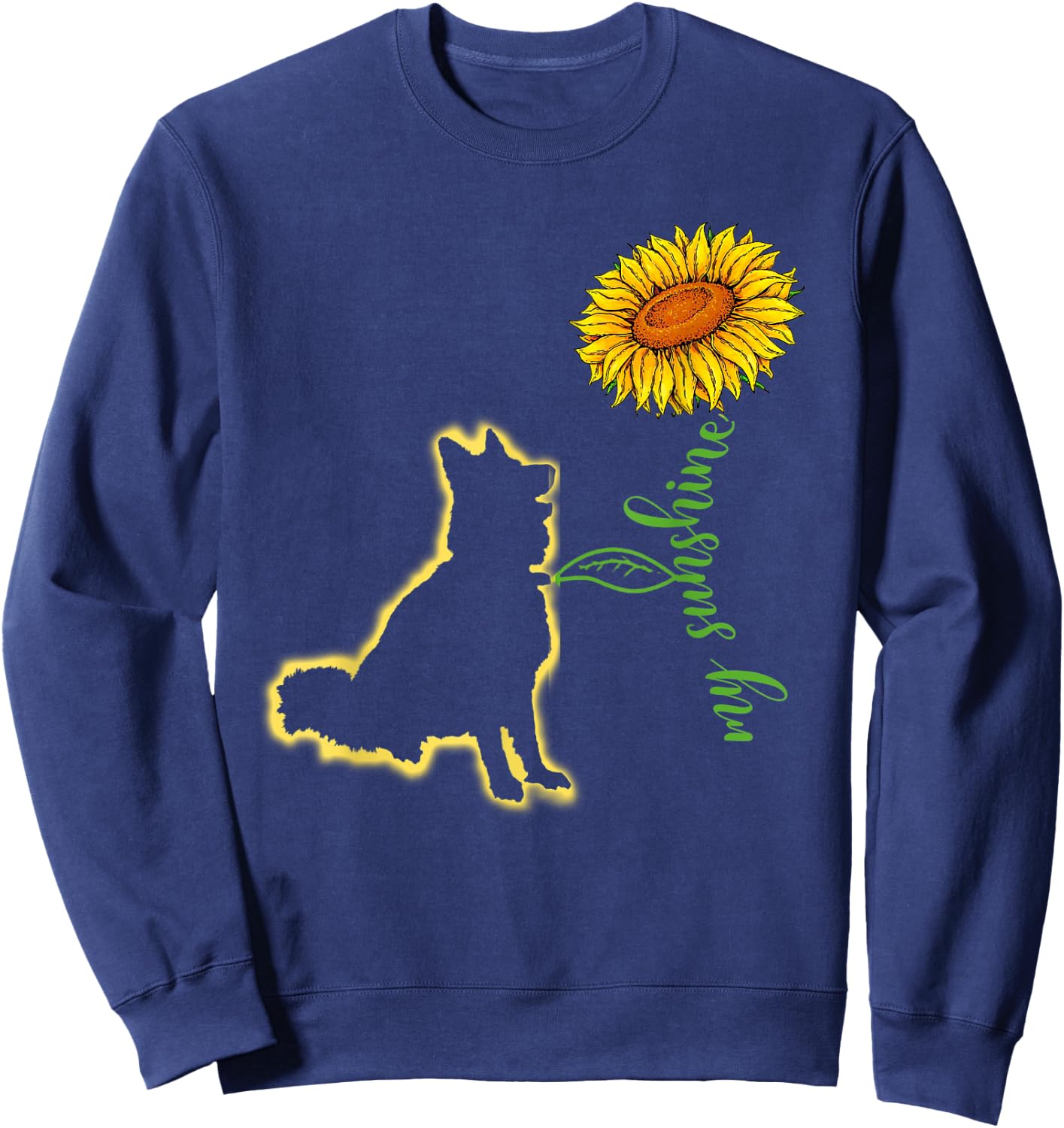 Dog Lover My Sunshine Sunflower Dog Women Kids Sweatshirt - Sweatshirt | Navy