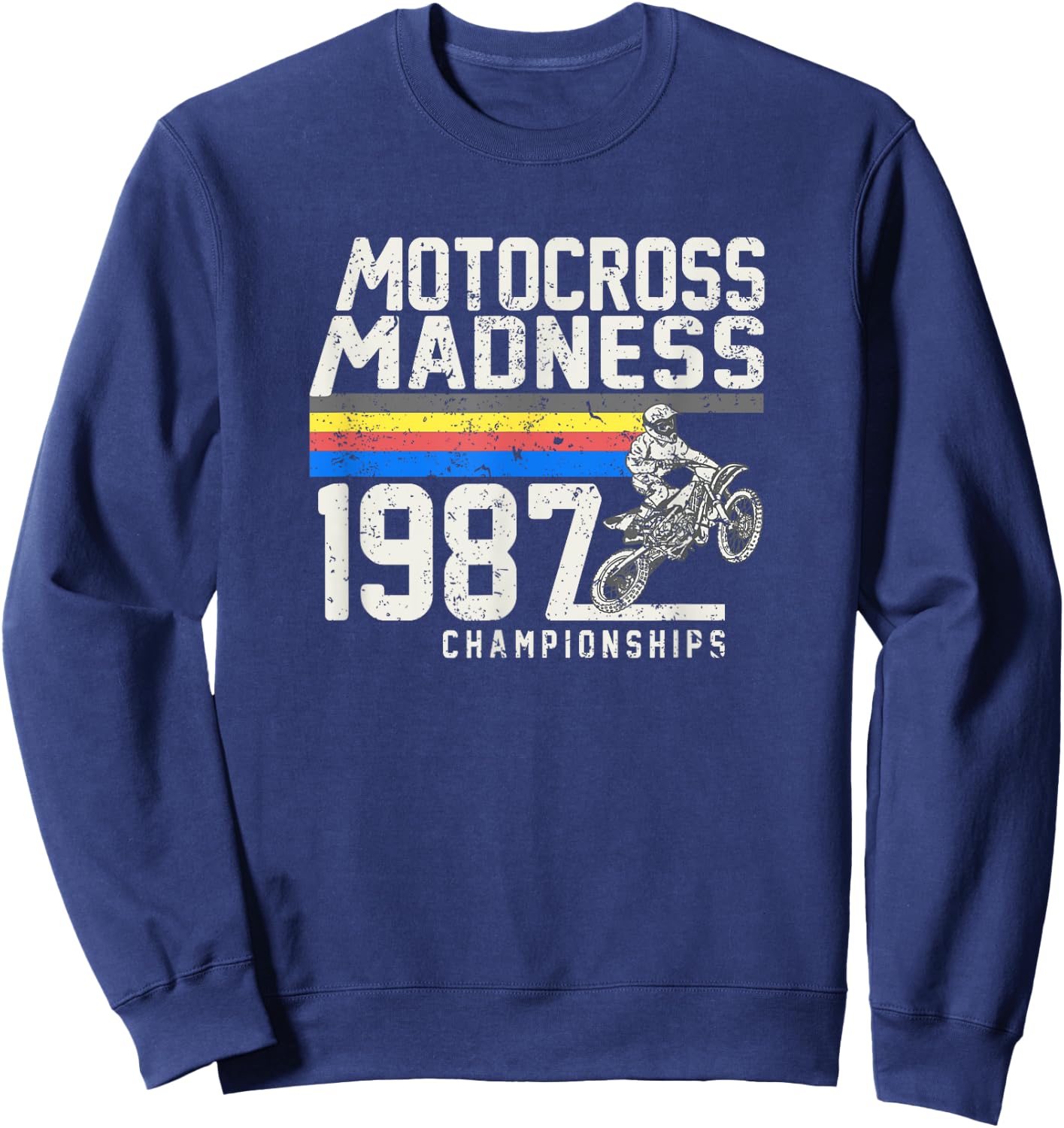 Vintage inspired Motocross Dirt bike race 1987 Sweatshirt - Sweatshirt | Navy