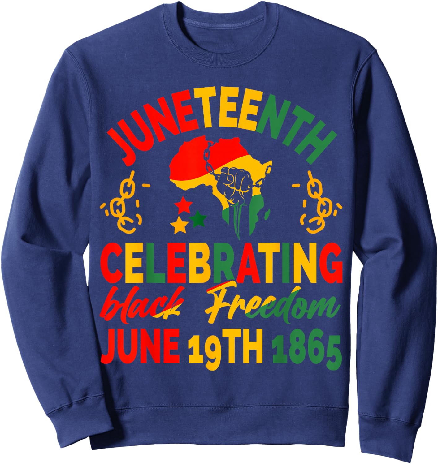 Juneteenth Celebrating Black Freedom 1865 Women Kids Sweatshirt - Sweatshirt | Navy