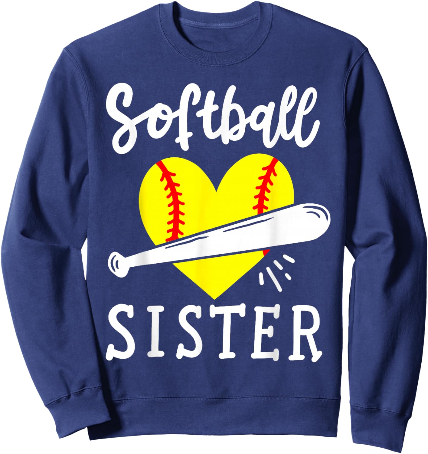 Softball Sister Softball Player Sweatshirt - Sweatshirt | Navy
