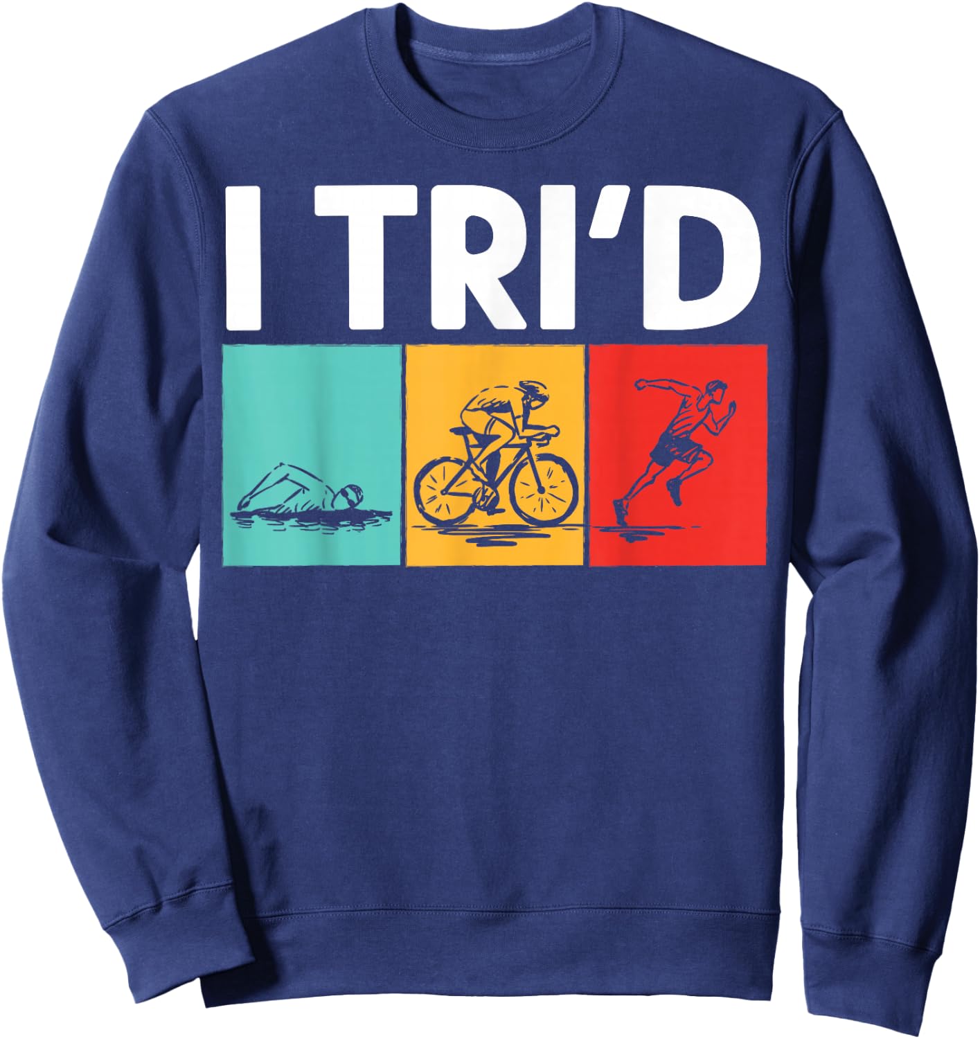 Cool Triathlon Women Swimming Running Swim Bike Run Sweatshirt - Sweatshirt | Navy