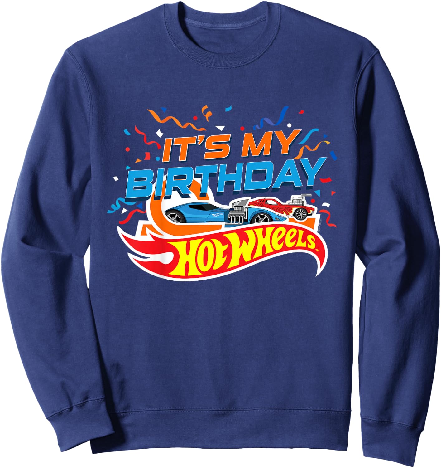Kids Hot Wheels It's My Birthday Confetti Sweatshirt - Sweatshirt | Navy