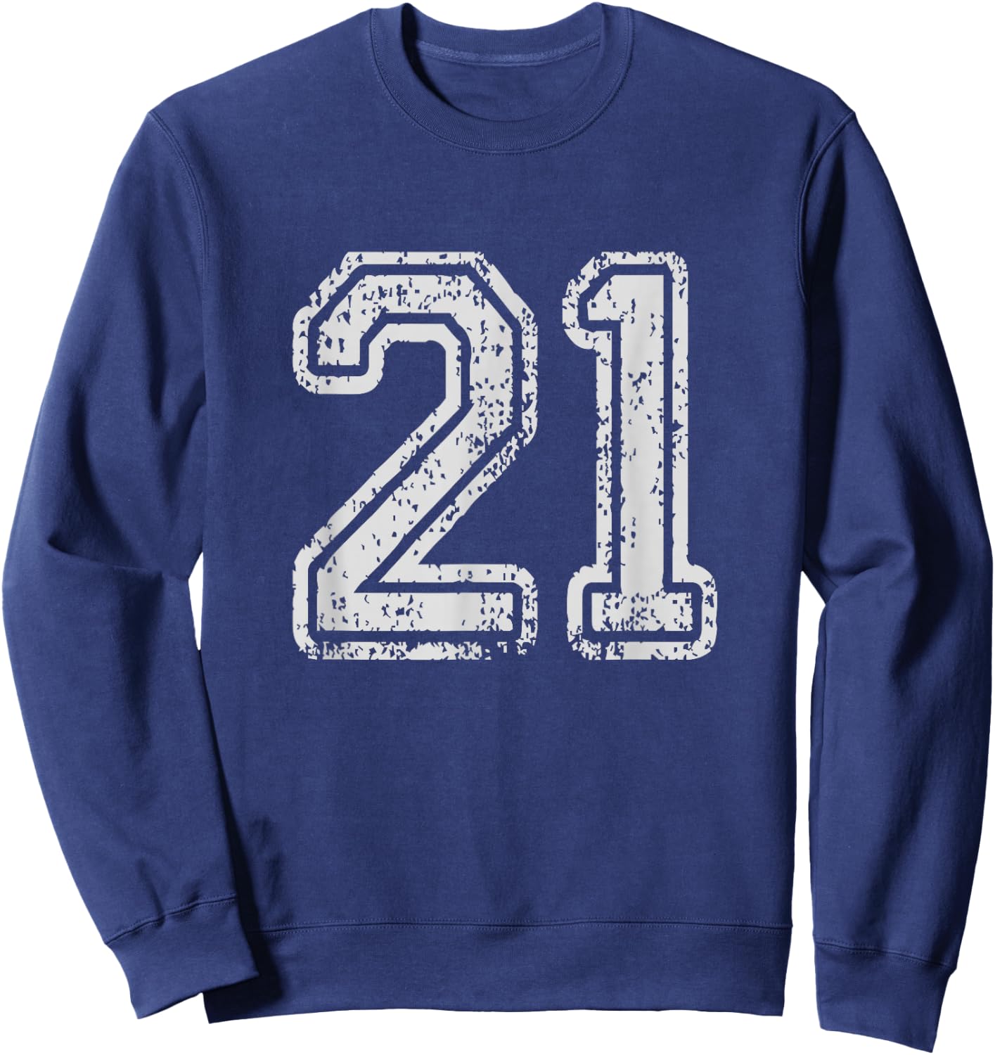 Team Jersey Uniforms Number 21 School Sports 20th Birthday Sweatshirt - Sweatshirt | Navy