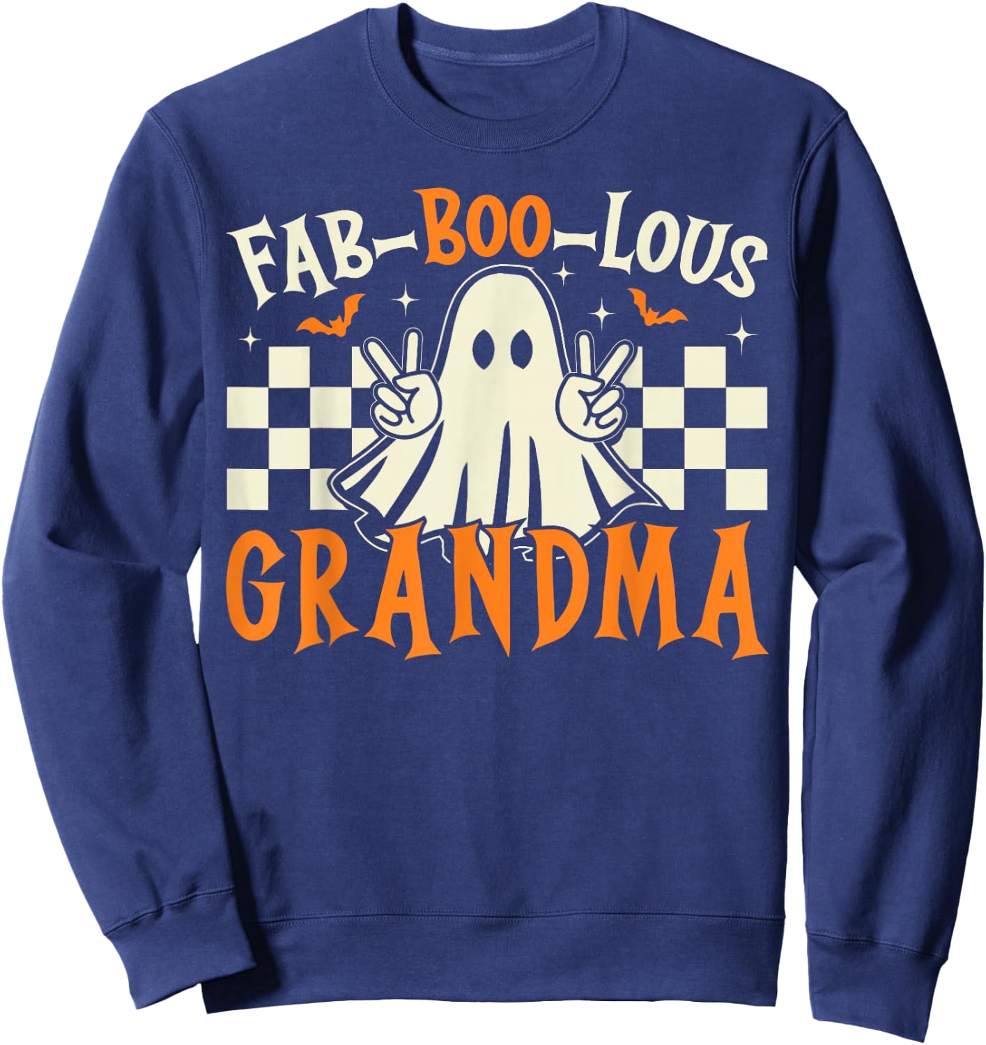 Fab Boo Lous Grandma Ghost Spooky Grandma Halloween Costume Sweatshirt - Sweatshirt | Navy