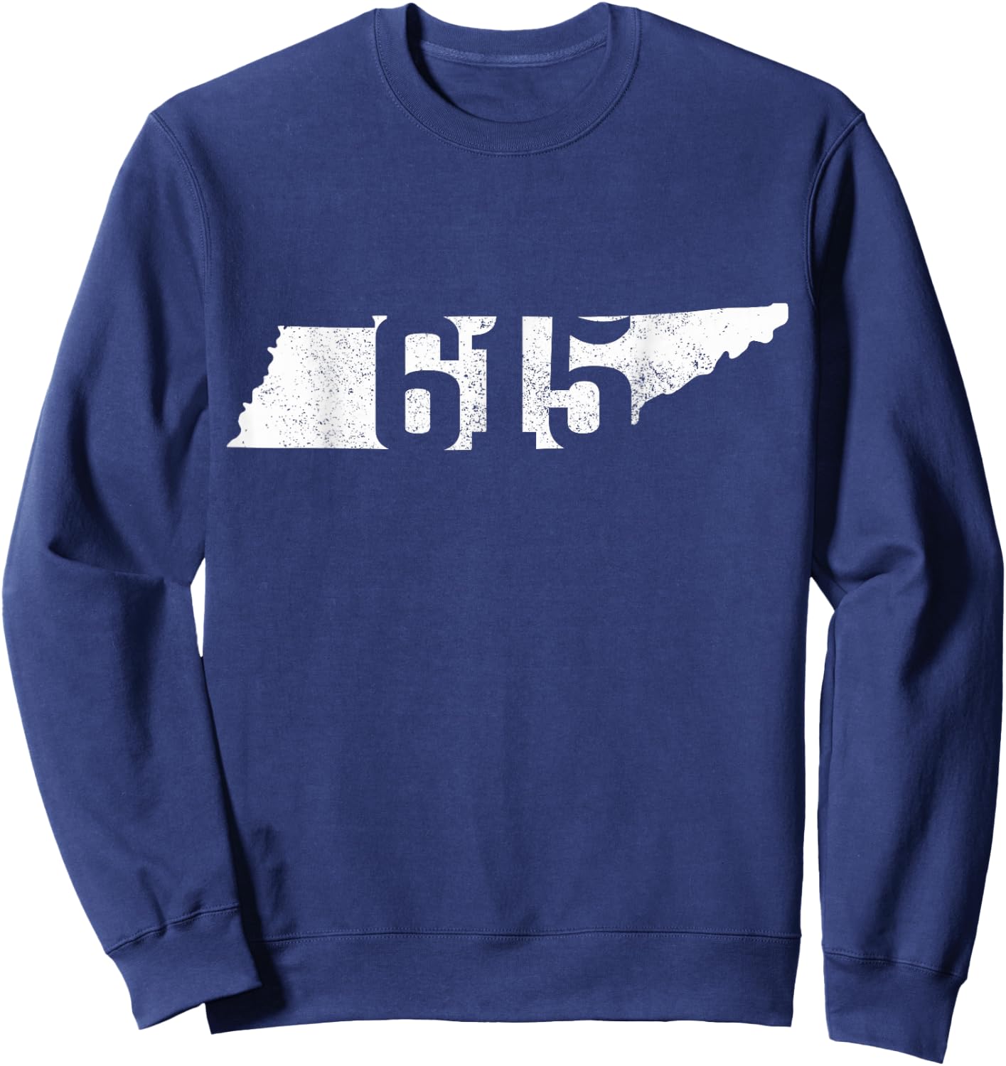 Nashville 615 Area Code Tennessee State Map Pride Music City Sweatshirt - Sweatshirt | Navy