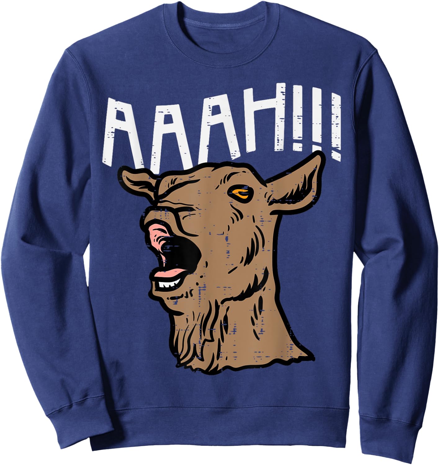 Goat Aaah Bleating Scream Animal Lover Farmer Men Women Kids Sweatshirt - Sweatshirt | Navy