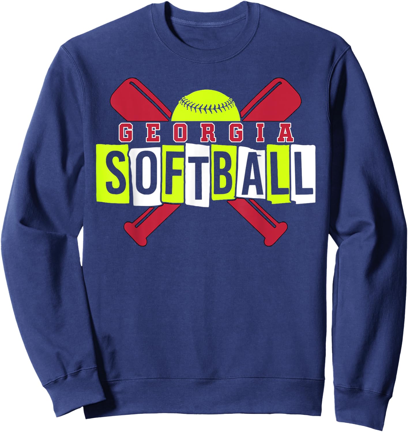 Georgia Softball Vintage Retro Design Sweatshirt - Sweatshirt | Navy