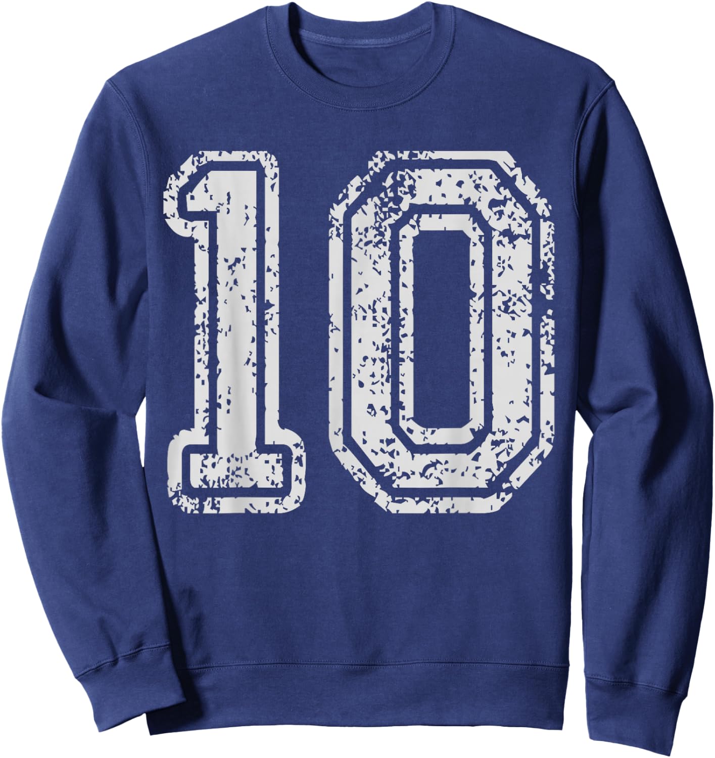 Team Jersey Uniforms Number 10 Ten School Sports Birthdays Sweatshirt - Sweatshirt | Navy