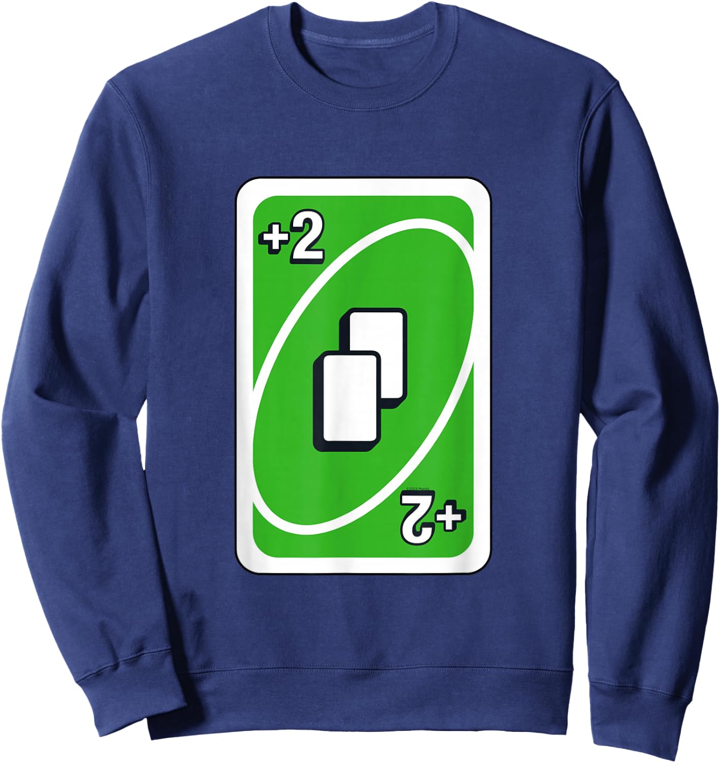 UNO - Green Draw Two Card Sweatshirt - Sweatshirt | Navy