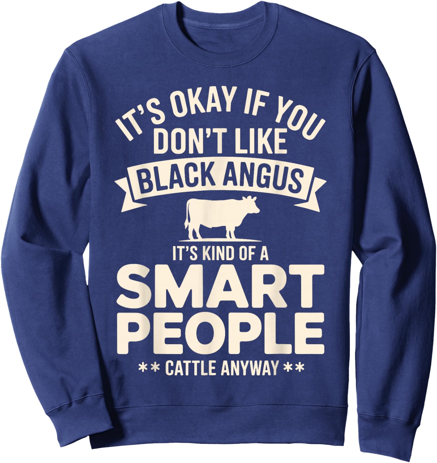 Funny Black Angus Art Women Beef Cattle Rancher Sweatshirt - Sweatshirt | Navy