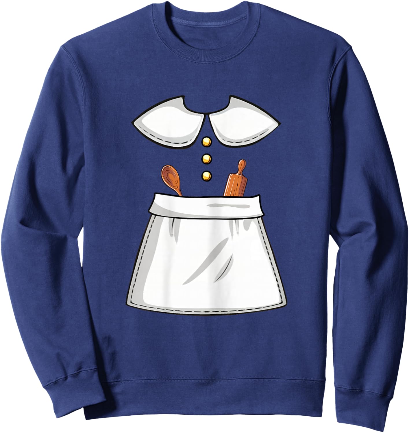 Pilgrim Costume Lady Thanksgiving Turkey Day Women Girls Sweatshirt - Sweatshirt | Navy