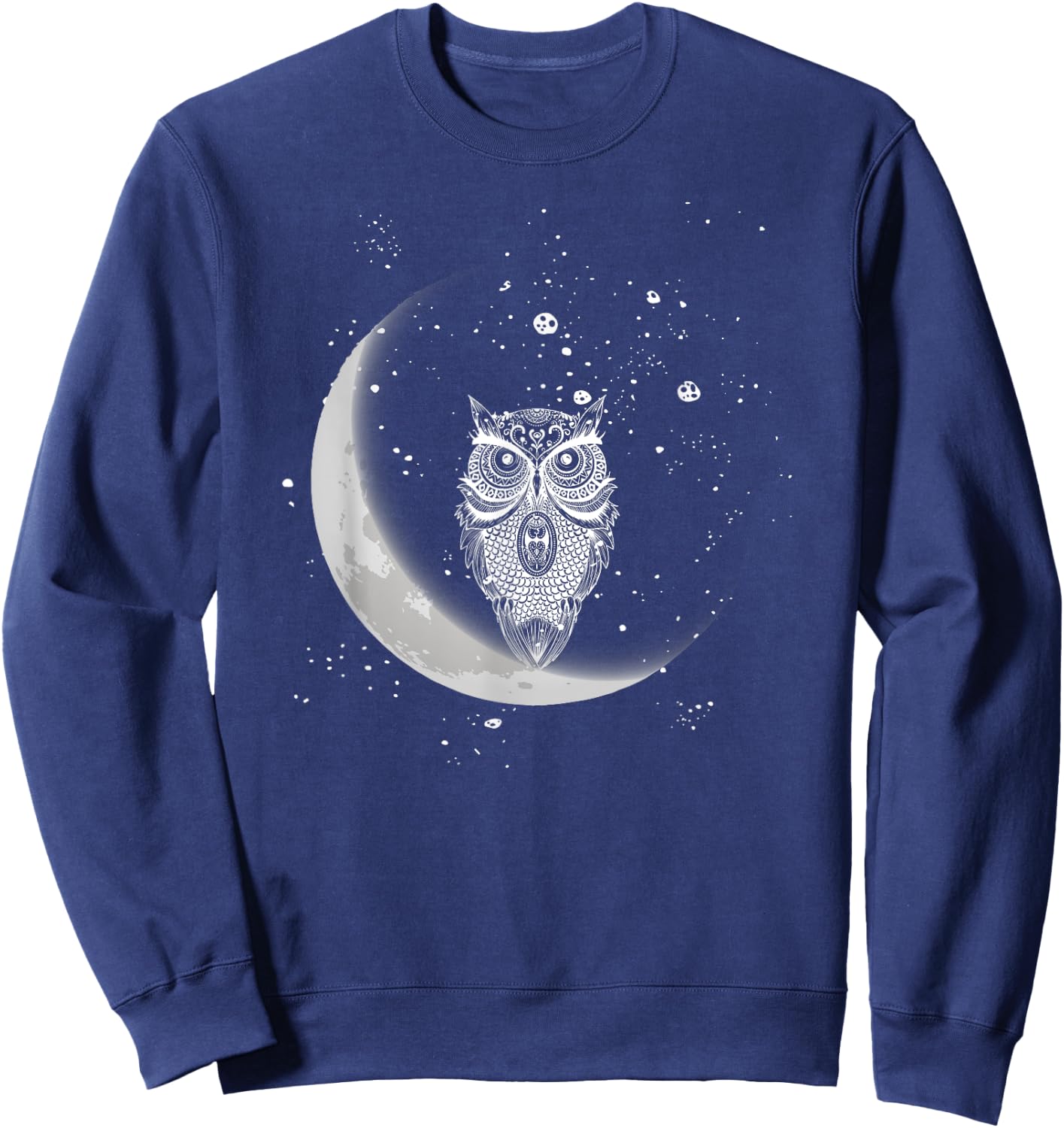 Owls Night Owls Owl At Night On Moon In Night Sky Sweatshirt - Sweatshirt | Navy