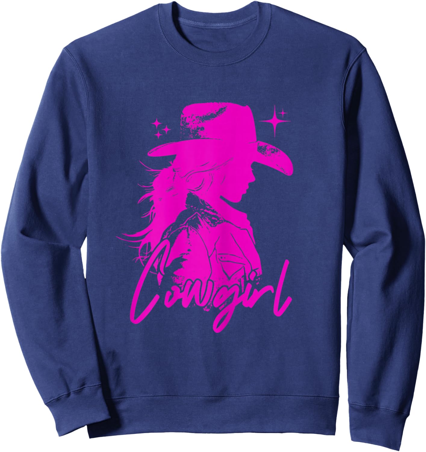 Pink Cute Cowgirl Disco Rodeo Outfit Country Coastal Preppy Sweatshirt - Sweatshirt | Navy
